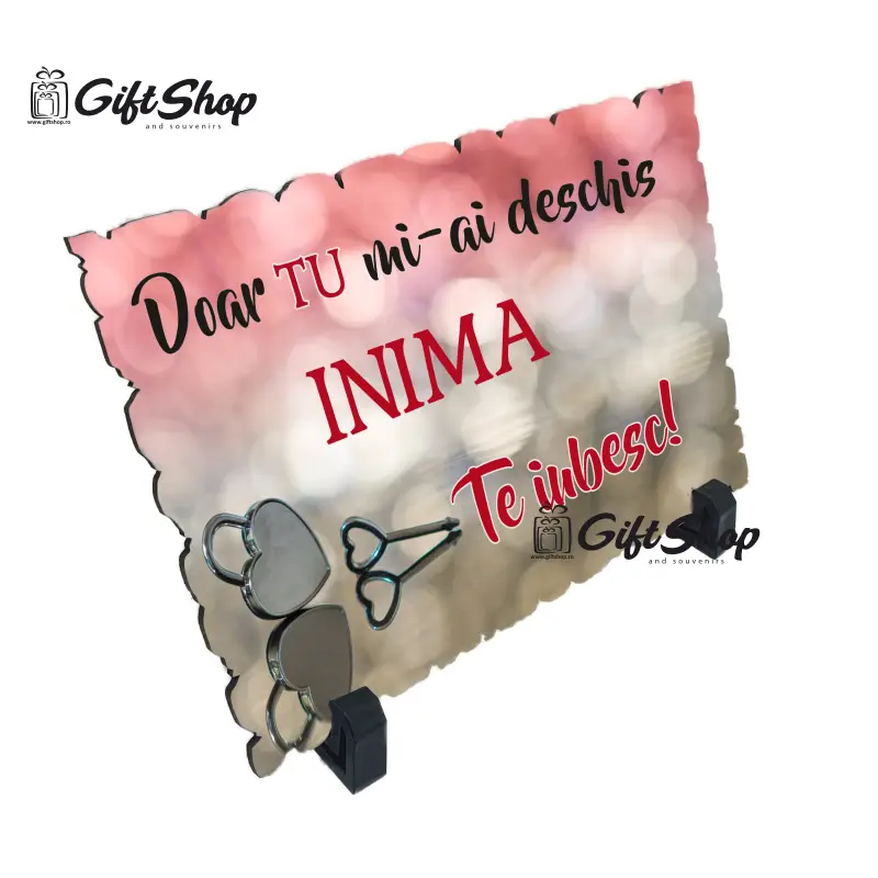 Doar tu mi-ai deschis inima, placheta cu mesaj, model av